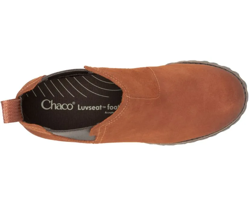 Women's Chaco Fields Chelsea Waterproof Color: Rust Suede