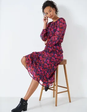 Women's Pink Rose Print Lorie Dress from Crew Clothing Company