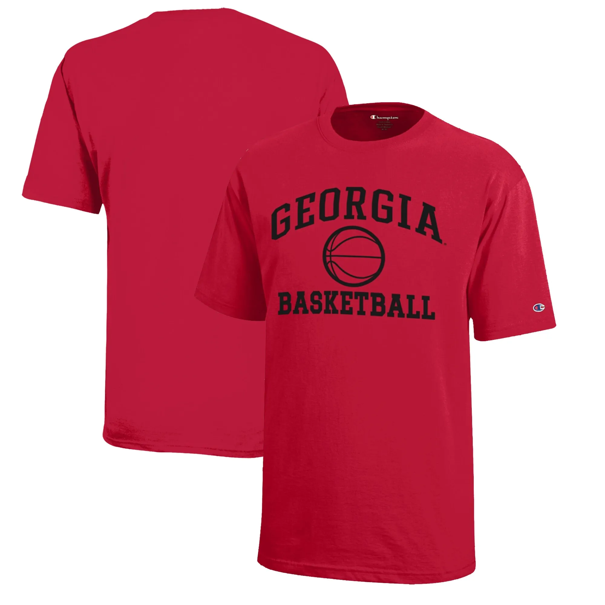 Youth Champion  Red Georgia Bulldogs Icon Logo Basketball T-Shirt