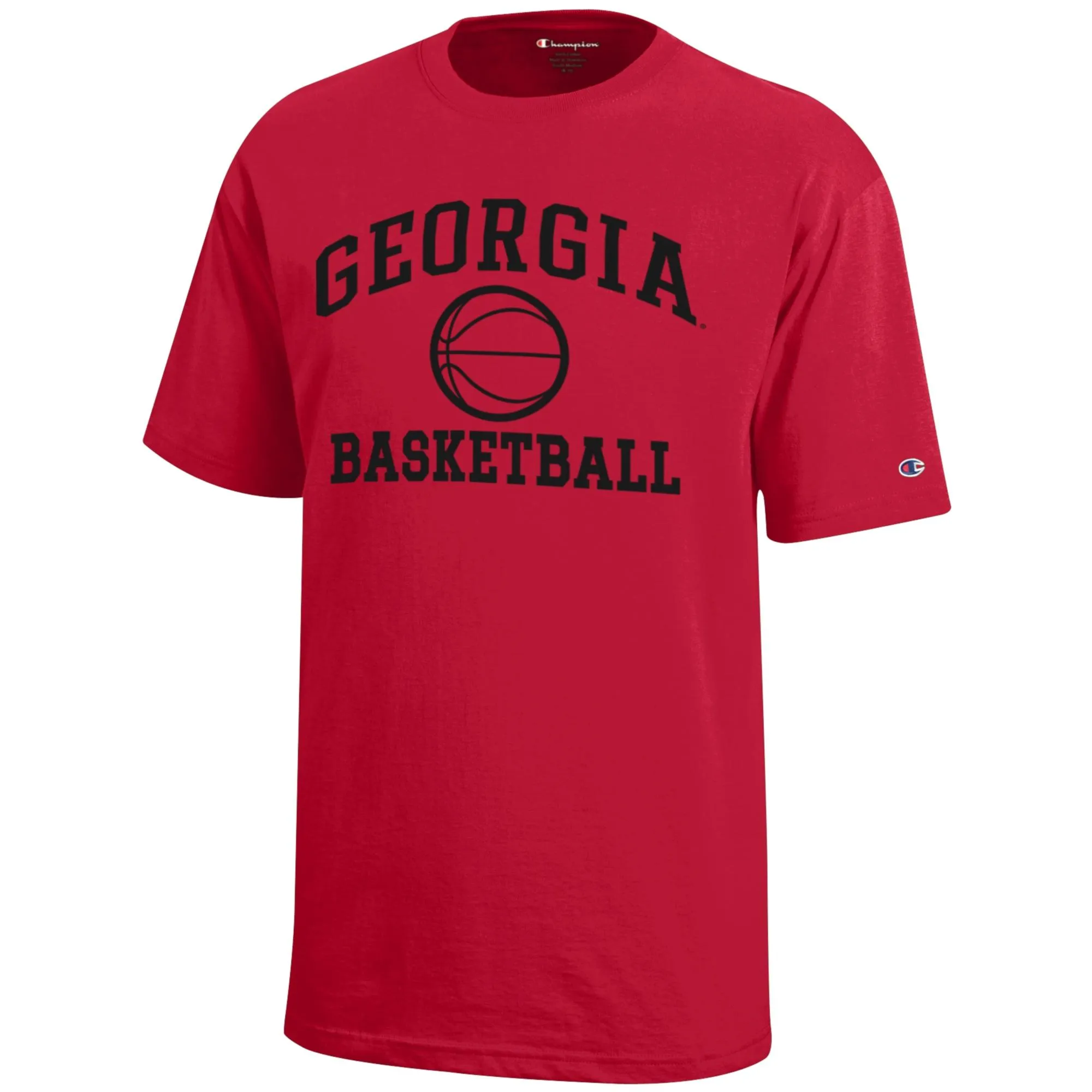 Youth Champion  Red Georgia Bulldogs Icon Logo Basketball T-Shirt